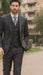 Modern formal 3 piece grey suit with vest