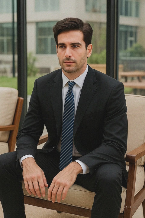 Men’s Black Two-Button Suit 