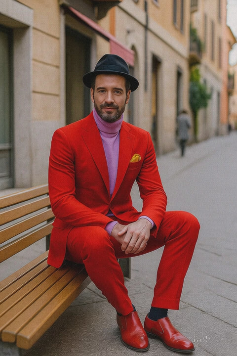Men’s Hot Red 2-Piece Suit