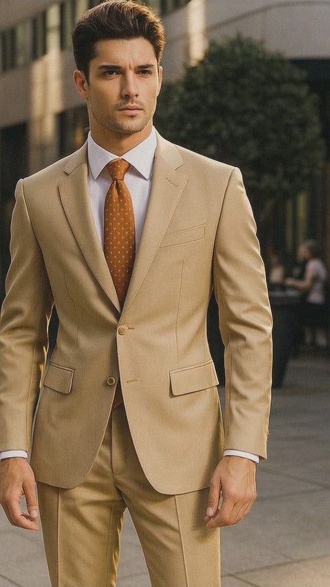 unfinished-hem-flat-front-khaki-trousers