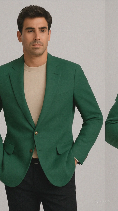 Augusta Green Blazer Men's Classic Brass buttons Blazer Sport Jacket