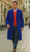 Royal Blue Men's Dress Coat full length Overcoat
