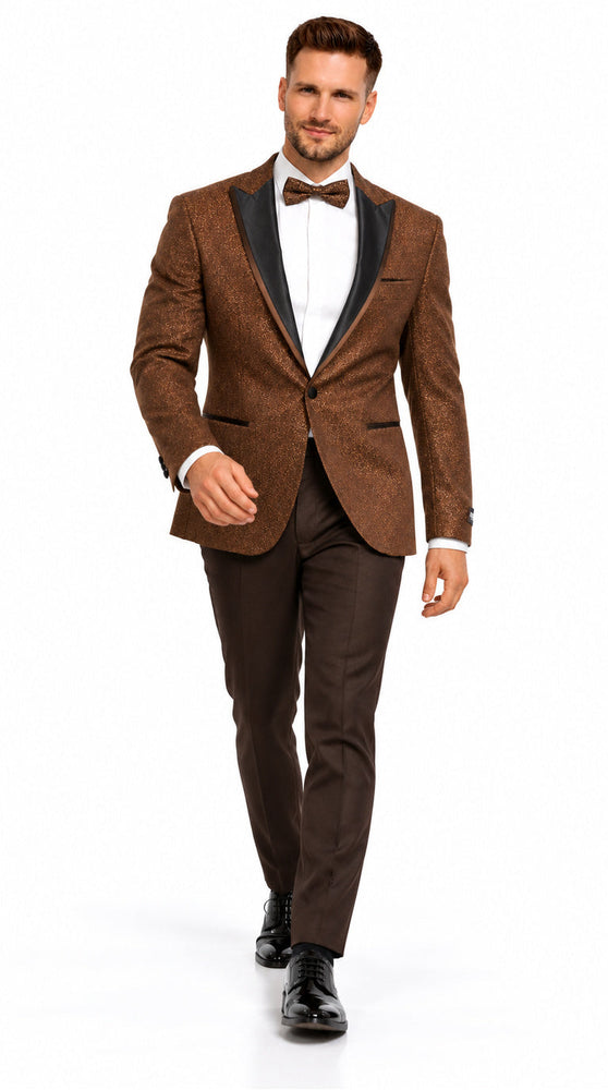 Mens Light Brown Tuxedo Suit Sequin Sparkly Shiny Dinner Jacket + Pants
