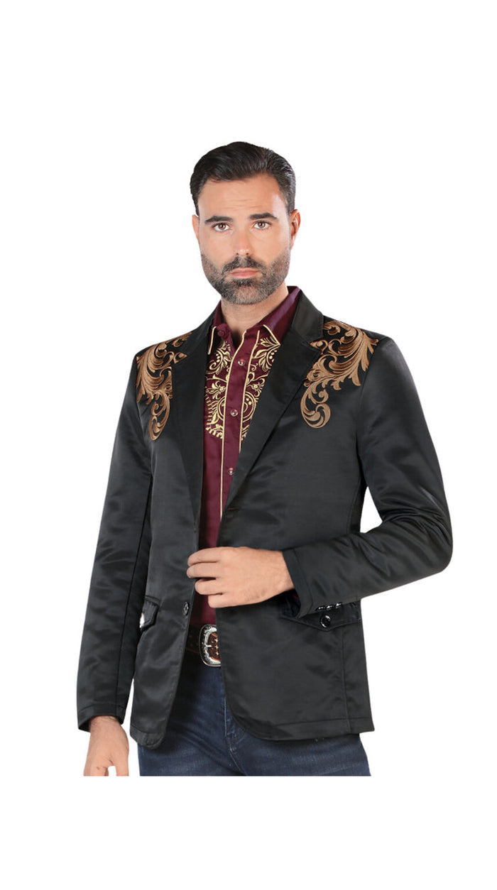 Montero Men's Embroidered Western Blazer – Slim Fit (ID 2173)