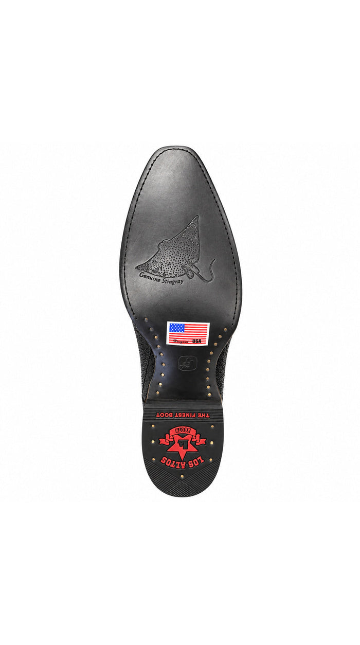Los Altos Row Stone Stingray Snip Toe Boot - Black