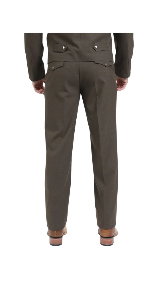 Men's Brown Western Suit 2-Piece - Cowboy Suit with Western Yoke & Pearl Snaps