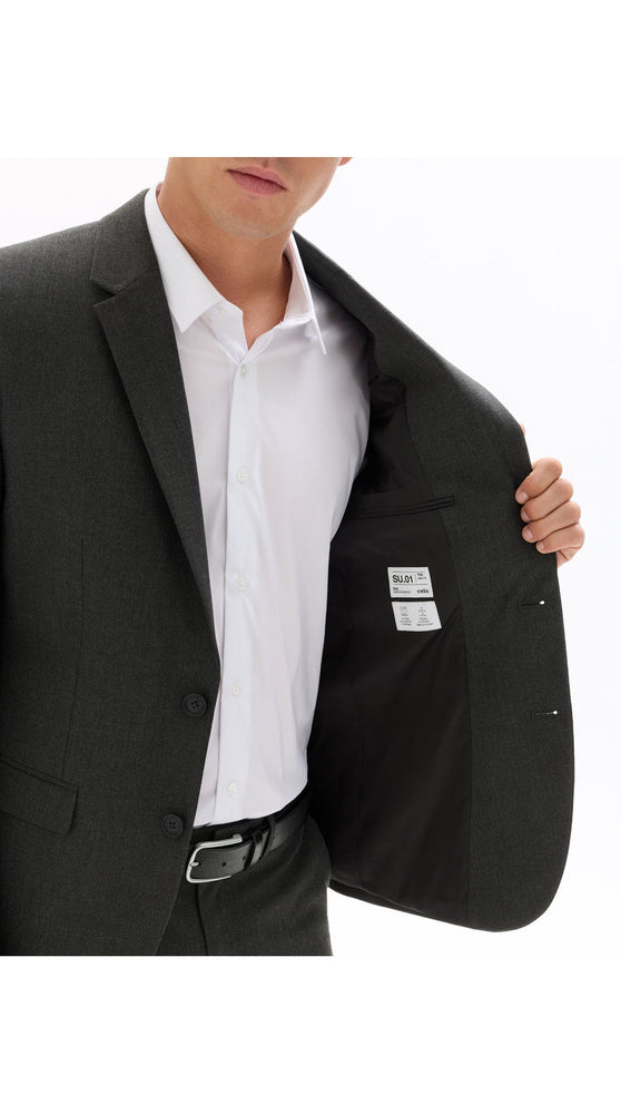 Slim Bi-Stretch Suit Jacket - Dark Grey