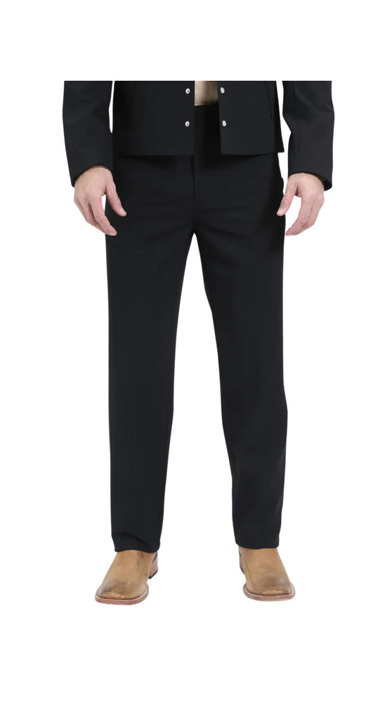 Men's Black Western Suit 2-Piece - Cowboy Suit with Western Yoke & Pearl Snaps