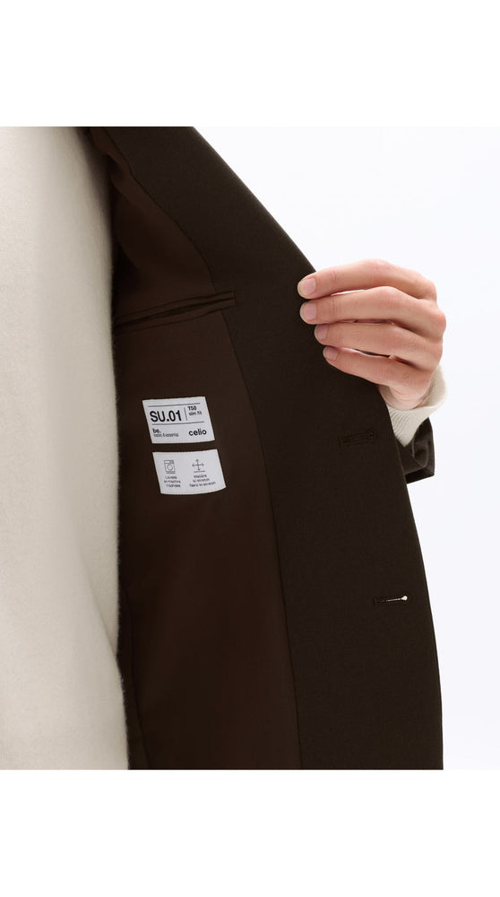 Slim Bi-Stretch Suit Jacket - Brown