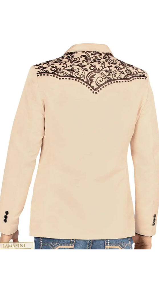 Lamasini Men's Embroidered Western Blazer – Slim Fit (ID 506)