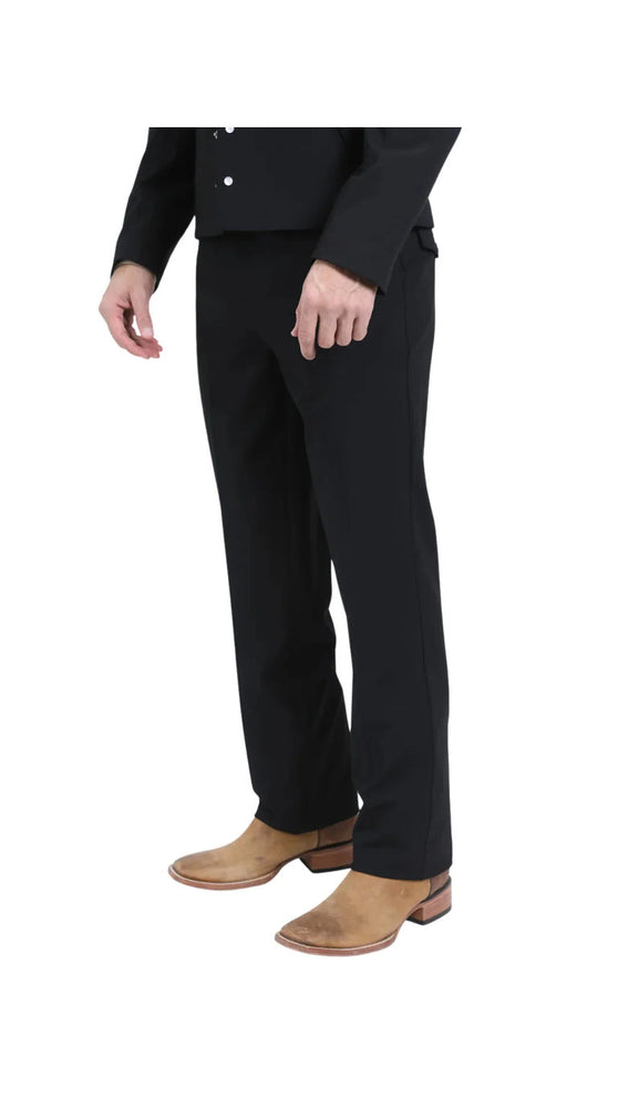 Men's Black Western Suit 2-Piece - Cowboy Suit with Western Yoke & Pearl Snaps