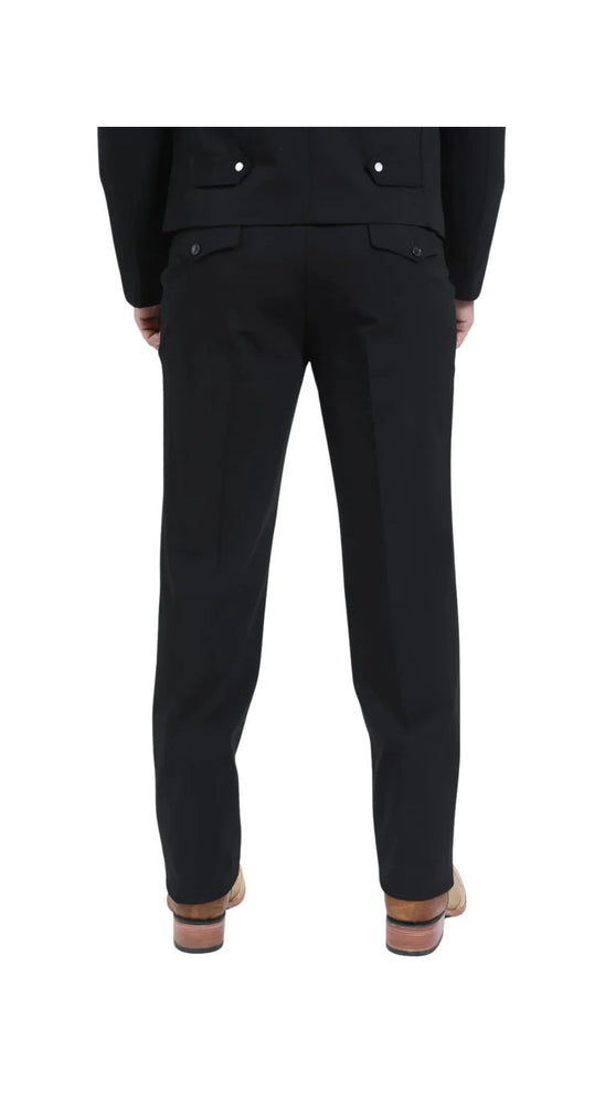 Men's Black Western Suit 2-Piece - Cowboy Suit with Western Yoke & Pearl Snaps