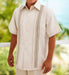 Pronti Men's Tan Guayavera Shirt Pants Outfit Tropical Set SP8603