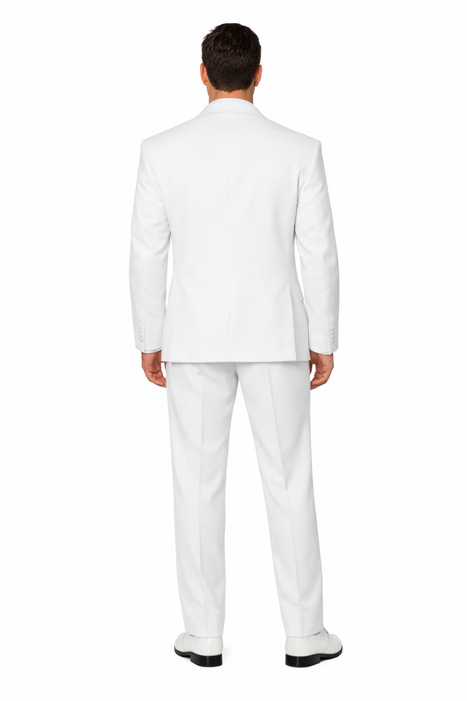 Pure Snow White Tuxedo styling with a non-vented back