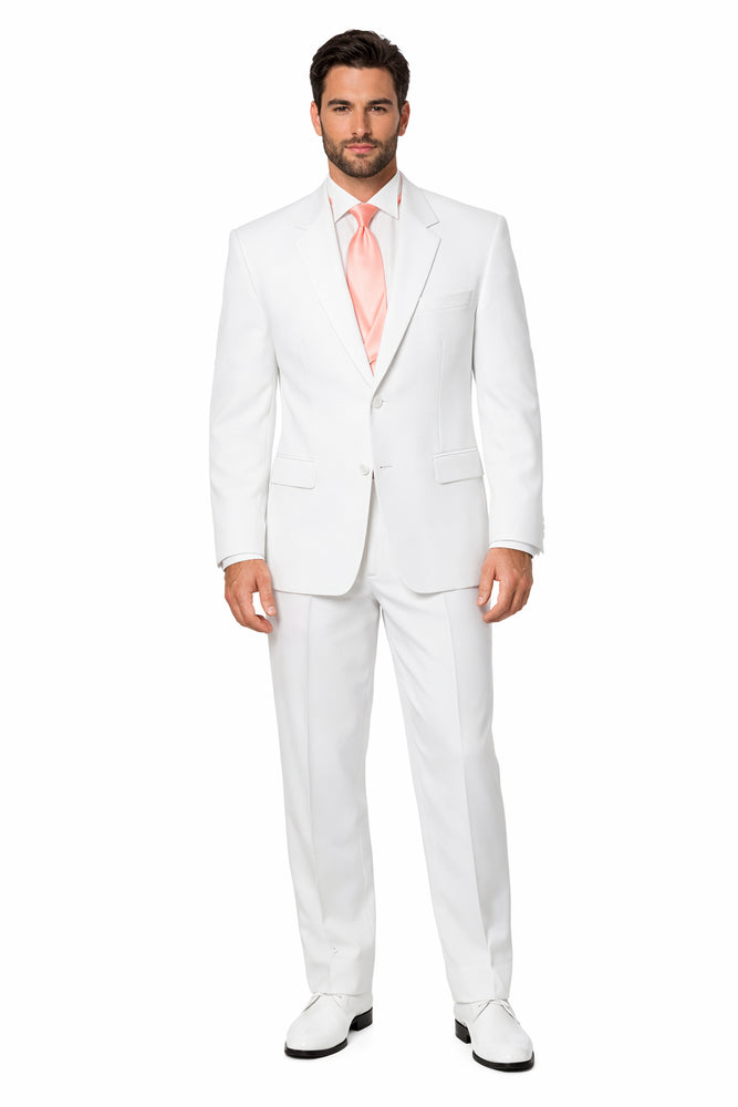 Pure Snow White Tuxedo styling with a non-vented back