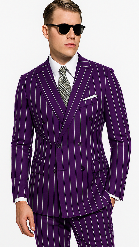 Purple Pinstripe Suit - Gangster Suit - 1920'S Suit