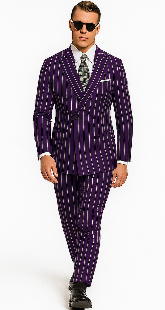 Purple Pinstripe Suit - Gangster Suit - 1920'S Suit