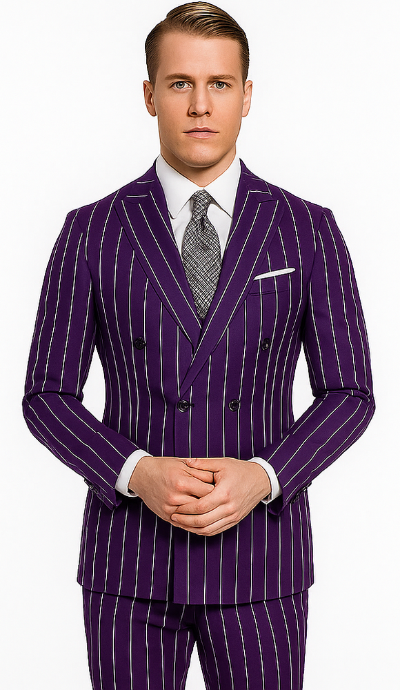 Purple Pinstripe Suit - Gangster Suit - 1920'S Suit