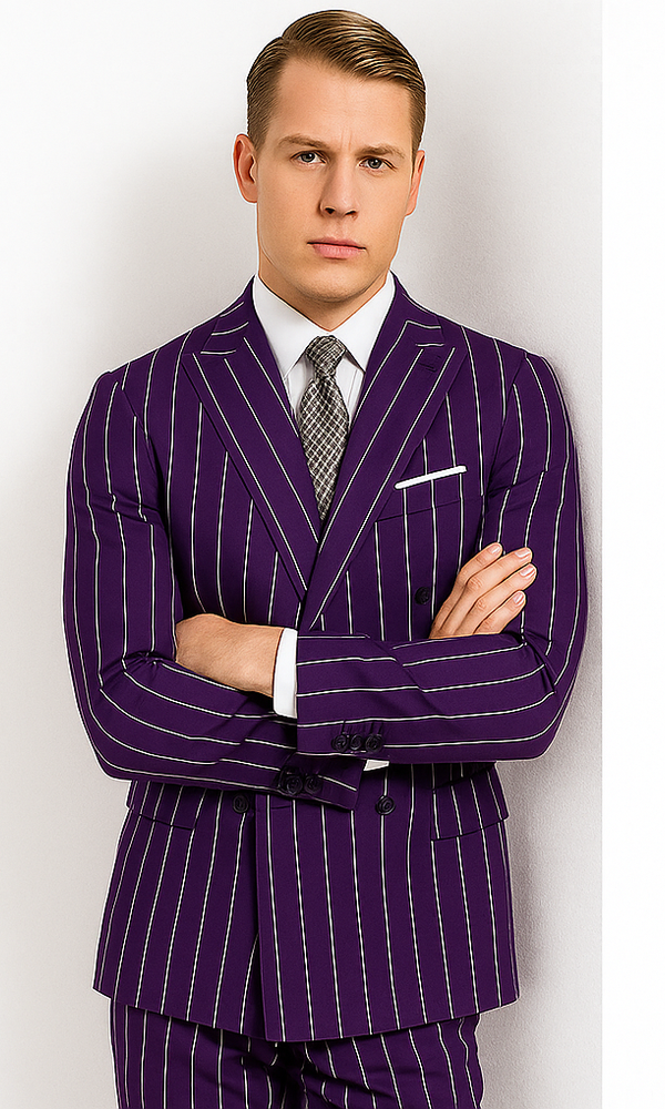 Purple Pinstripe Suit - Gangster Suit - 1920'S Suit