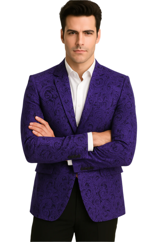 Big and Tall Tuxedo Fashionable Paisley Tuxedo Sparkling Pattern Blazer Available In Big and Tall Sizes