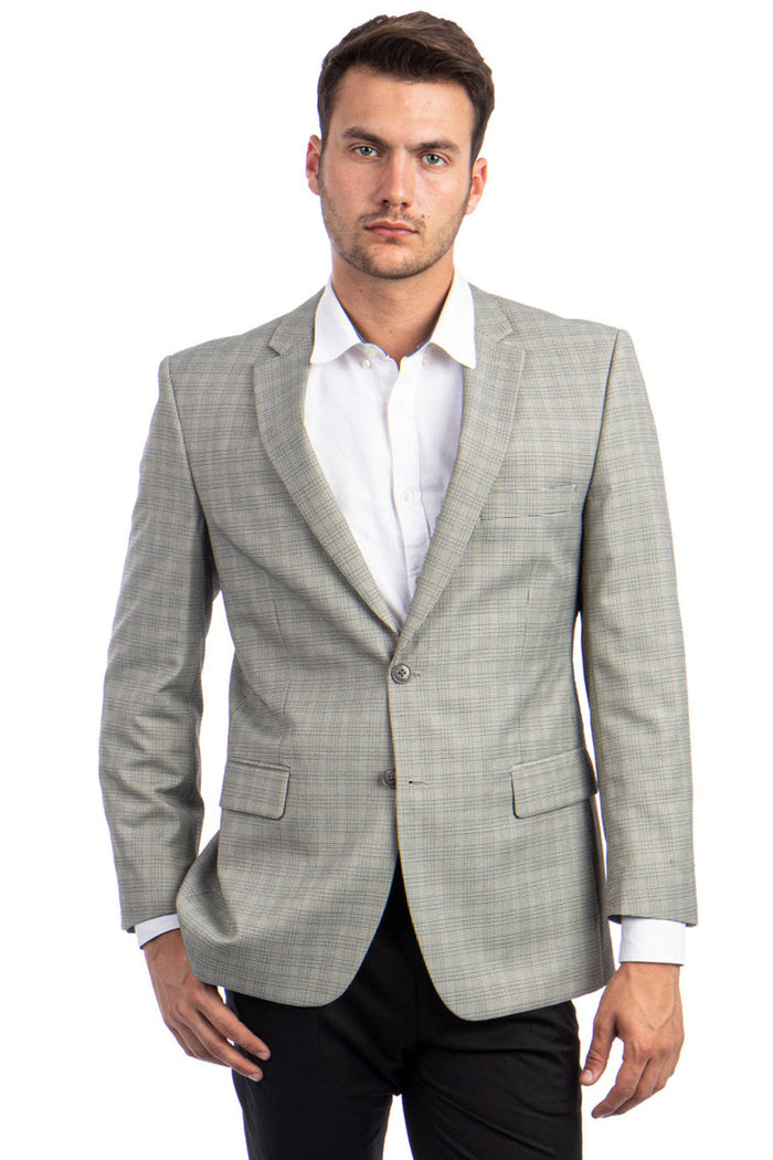 Men's Light Green Glen Plaid Sport Coat