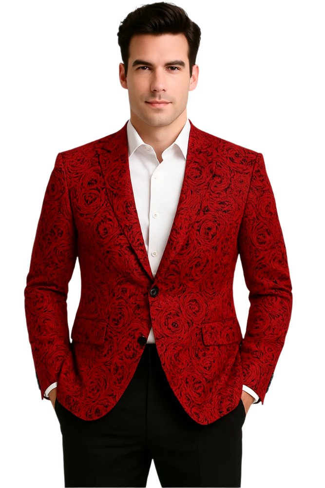 Big and Tall Tuxedo Fashionable Paisley Tuxedo Sparkling Pattern Blazer Available In Big and Tall Sizes