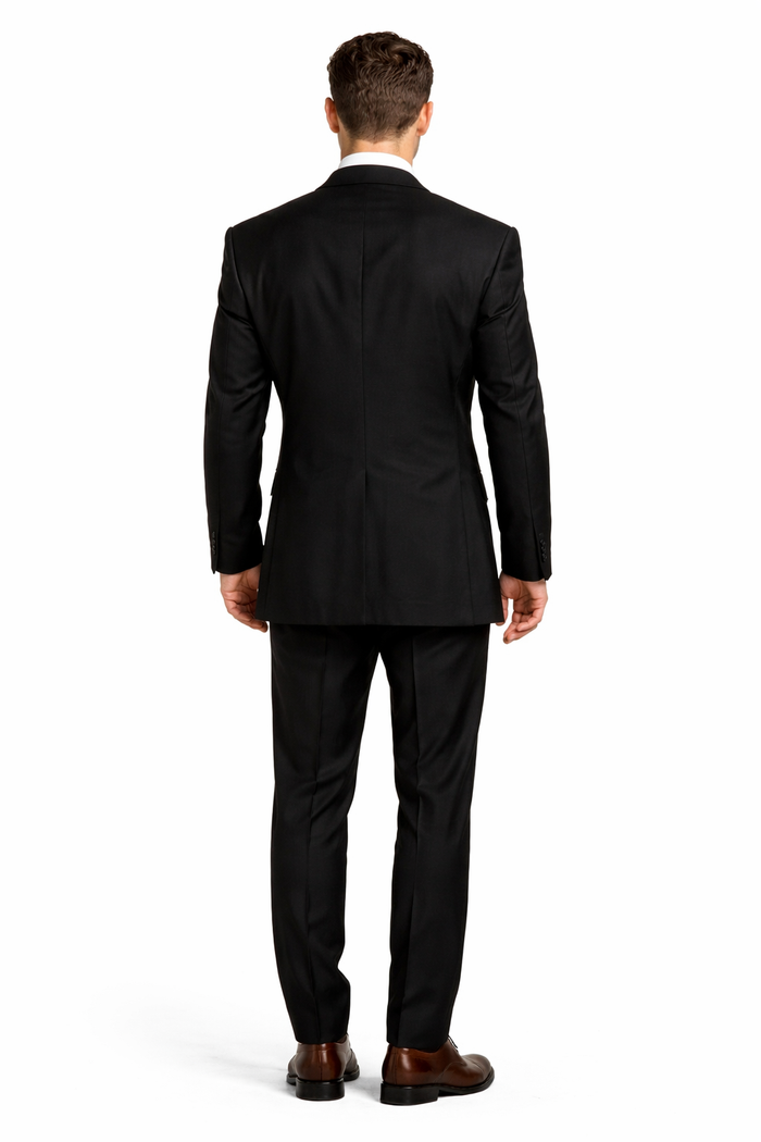 Rossiman Men’s Formal Black Slim Fit Suit | 3-Piece with Stylish Vest & Trousers – Italian Tailored Elegance