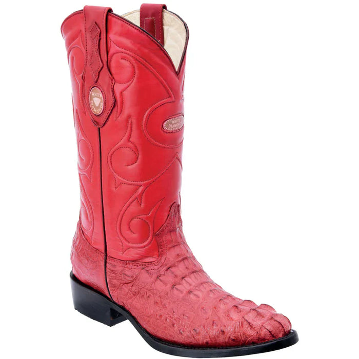Mens White Diamond Boot Red Caiman Western Boots J-Toe