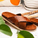 Zelli Rena Sueded Goatskin & Embossed Crocodile Slide in Cognac