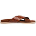 Zelli Rena Sueded Goatskin & Embossed Crocodile Slide in Cognac