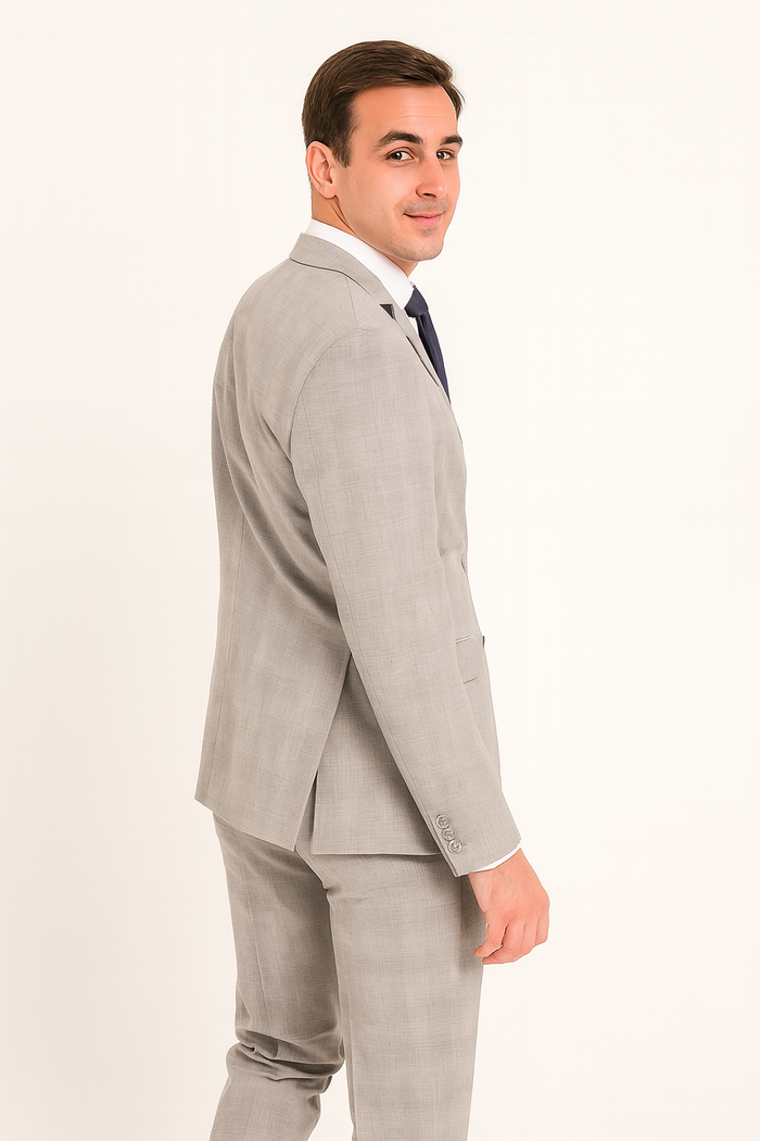 Mens Suits Los Angeles Why Rent To Setup The Group - Call: 3104300939 Buy Online Instead of Rental Slim Fit Groom Wedding Suits & Tuxedo Online + Light Gray Plaid + Free Shirt & Tie