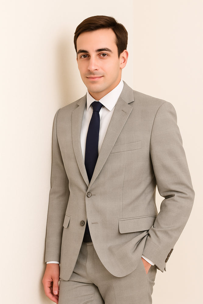 Call if not Text or Whatsup 3104300939 To Setup The Group - Call: 3104300939 Buy Online Instead of Rental Slim Fit Groom Wedding Suits & Tuxedo Online + Light Gray Plaid + Free Shirt & Tie