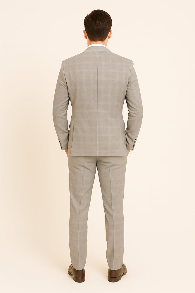 Call if not Text or Whatsup 3104300939 To Setup The Group - Call: 3104300939 Buy Online Instead of Rental Slim Fit Groom Wedding Suits & Tuxedo Online + Light Gray Plaid + Free Shirt & Tie