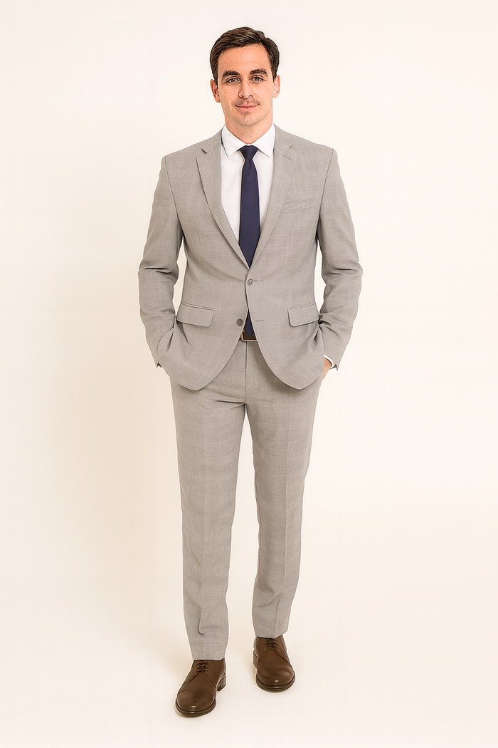 Mens Suits Los Angeles Why Rent To Setup The Group - Call: 3104300939 Buy Online Instead of Rental Slim Fit Groom Wedding Suits & Tuxedo Online + Light Gray Plaid + Free Shirt & Tie