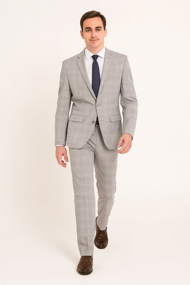 Call if not Text or Whatsup 3104300939 To Setup The Group - Call: 3104300939 Buy Online Instead of Rental Slim Fit Groom Wedding Suits & Tuxedo Online + Light Gray Plaid + Free Shirt & Tie