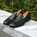 Zelli Roma Genuine Caiman Crocodile Penny Loafer in Black