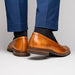 Zelli Roma Hand-Burnished Calfskin Penny Loafers in Camel