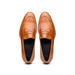 Zelli Roma Hand-Burnished Calfskin Penny Loafers in Camel