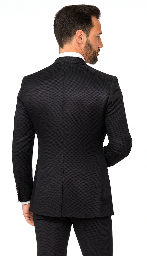 Rossi Man Bond RM1751 Black Slim Fit 3-Piece Suit – Men’s Formalwear