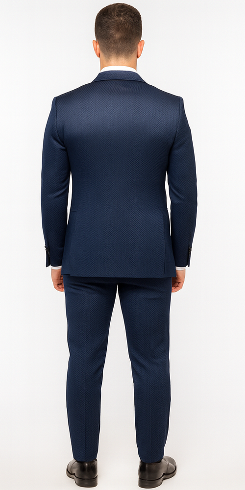 Rossi Man BOND RM1752 Slim Fit 3-Piece Navy Suit – Double-Breasted Vest