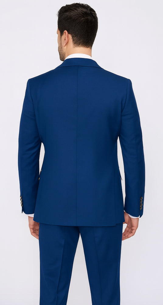 Rossi Man BOND RM1780 Slim Fit 3-Piece Royal Blue Suit – Men’s Formalwear