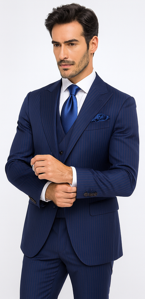 Rossi Man BOND RM1782 Slim Fit 3-Piece Suit – Modern Men’s Formalwear