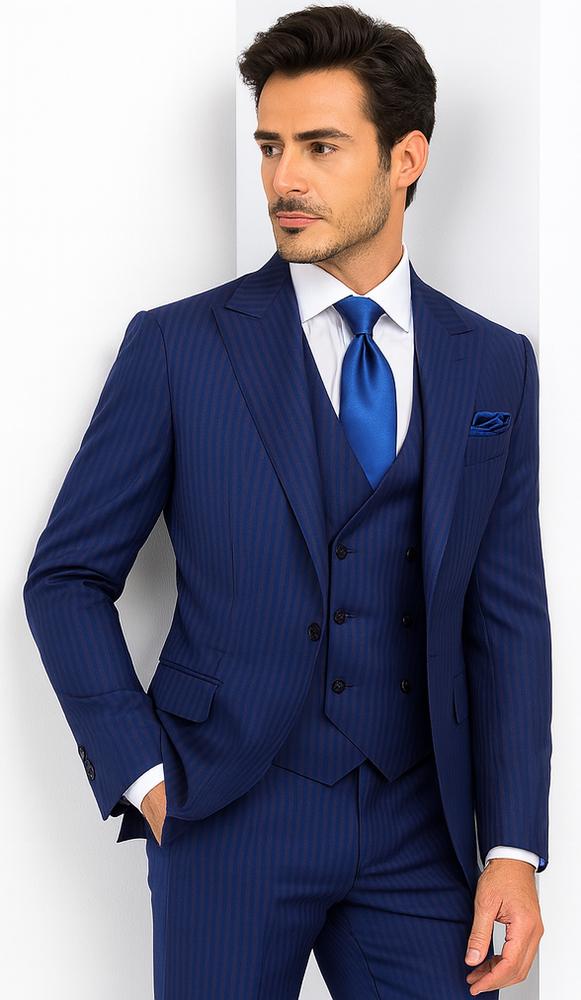 Rossi Man BOND RM1782 Slim Fit 3-Piece Suit – Modern Men’s Formalwear