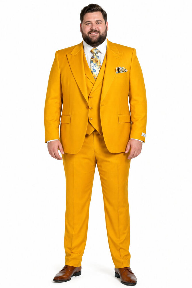 Rossi Man ELI RM103 – Modern Fit 3-Piece Men’s Suit in Bold Yellow
