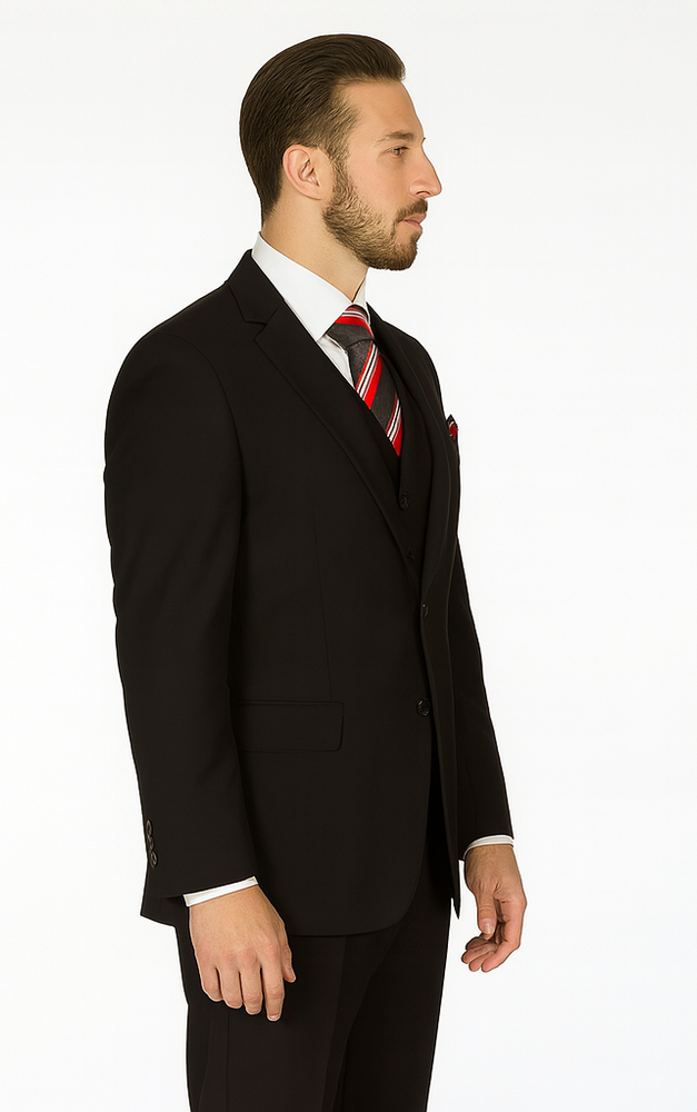 Rossi Man CYRUS RM101 Black 3-Piece Suit – Classic Men’s Formalwear