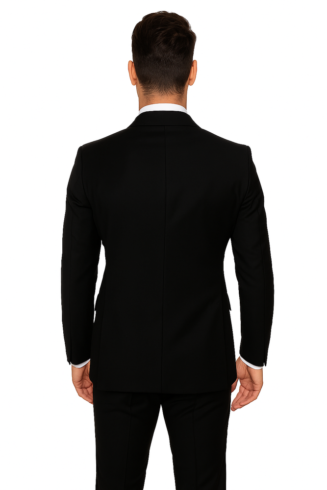 Rossi Man Double-Breasted 2-on-6 Suit – Elegant Men's Formalwear with Flat Front Trousers