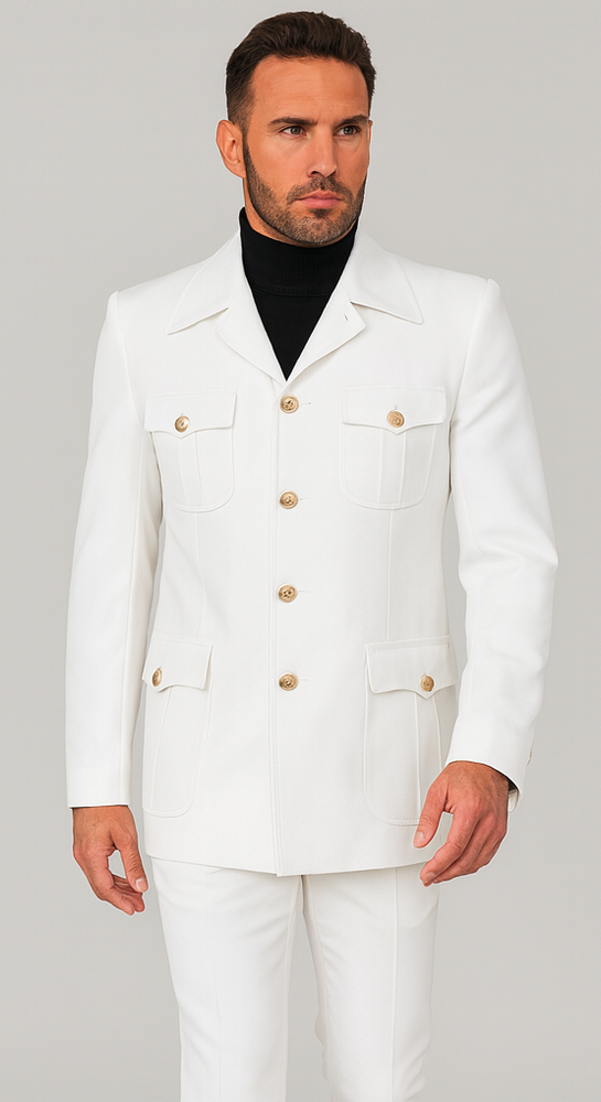 Rossi Man DUKE RM1762 Slim Fit 3-Piece White Suit – Modern Tailored Formalwear for Men