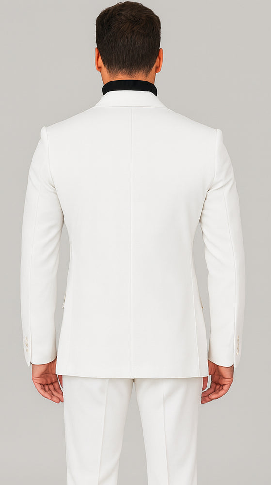 Rossi Man DUKE RM1762 Slim Fit 3-Piece White Suit – Modern Tailored Formalwear for Men