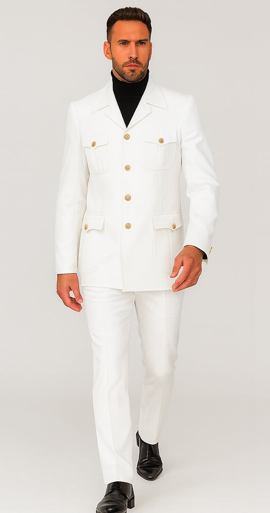 Rossi Man DUKE RM1762 Slim Fit 3-Piece White Suit – Modern Tailored Formalwear for Men
