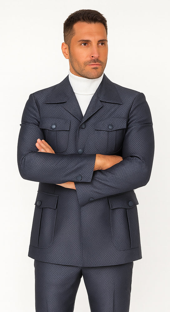 Rossi Man DUKE RM1767 Slim Fit 3-Piece Steel Grey Suit – Modern Formalwear for Men